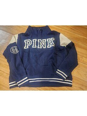 Victoria Secret Pink Sweater Pullover Blue and White Womens Size Large
